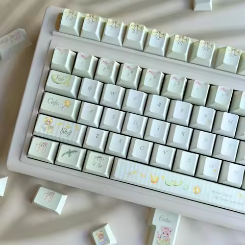 Keycap Honey Lemon Summer Cute Bear Cake Cherry MOA PBT 2.25/2.75U Spacebar Alice ISO/ANSI Layout Li