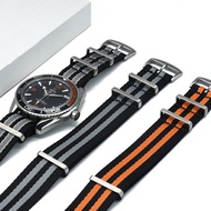 Quality 007 Nato Strap 20mm 22mm Nylon Watchbands For Omega Straps Seamaster Seiko SKX007 GMT Blackb