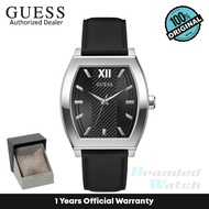 [Official Warranty] Guess GW0706G1 Men;s Black Dial Black Leather Strap Watch