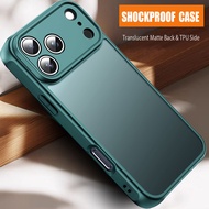 Matte case for  17 Pro Max / 17Pro / 17 Air 17Air /  17 Translucent Back  Side Shockproof Proteciton