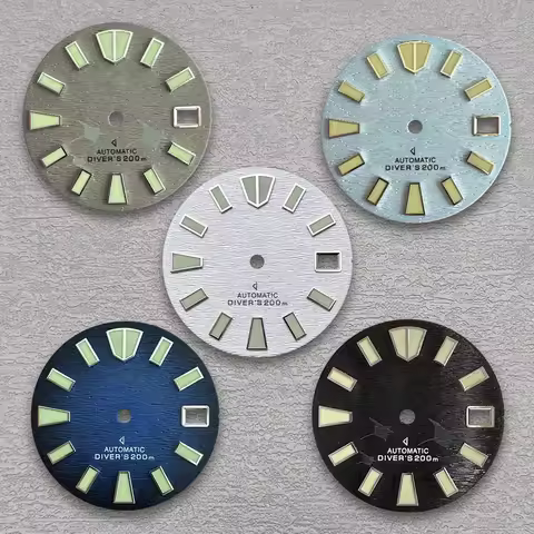 28.5mm S Logo Bat Dial Fit NH35/NH36/4R/7S Automatic Movement C3 Green Luminous High-Quality Watch M
