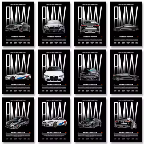 Automotive Car Photography Posters Performance Cars Wall Art Prints Famous Cars M2 M3 M4 Canvas Pain