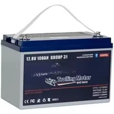 12V 100Ah Trolling Motor Bluetooth LiFePO4 Battery, 120A BMS Rechargeable BCI Group 31 Lithium Batte