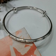 999 Solid Silver Bangle. 999足银满天星手镯.