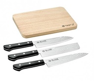 燕人之匠 霞流系列 三件式廚刀組&桐木砧板 ETK-5000
