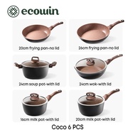 【Buy 6 Get 13】Ecowin COCO Serice Cookware Sets Non Stick Pans Set Granite Cookware Gas & Induction C