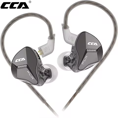 CCA FLA Wired Earbuds 10mm Dynamic Driver IEMs Earphones 2Pin Detachable Cable Headphones 3.5mm Jack