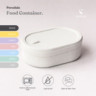 SWANZ Ohayo Bento 650ml - Ceramic Meal Prep Lunch Box Food Container for Adults, Airtight, Microwave
