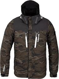 RS Taichi RSJ723 Motrek Winter Hoodie, Waterproof, Cold Protection, Built-in Protector, Black/Camouflage, WL