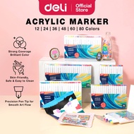 Deli Waterproof Acrylic Paint Marker Pen Set Art Marker for Kids & DIY Drawing Penanda Akrilik 丙烯马克笔