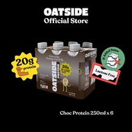 [Exp Jan26] OATSIDE Protein Chocolate Oat Milk 250ml x 6- 20g Protein Drink, 3000mg BCAA, Dairy Free