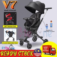 Upgrade Version V7 Ultralight Foldable 2-Way Facing Magic Stroller Adjustable Awning &amp; Rotating Seat &amp; Recline Seat