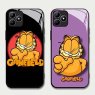 TS-58 Garfield HD Glass Casing for Oppo A3X A3i A40 Realme C53 C31 C35 GT 6 Narzo N53 50A Prime