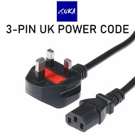 PREMIUM PC POWER CORD 3 Pin UK Power Cord Cable for PC Computer Power Supply / Monitor / Rice Cooker
