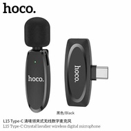 Hoco L15 ไมโครโฟนไร้สาย รองรับ iOS Type-C จับเสียง 360° เชื่อมต่อ15เมตร 2.4Ghz ไมค์ต่อมือถือ ไมค์ไลฟ