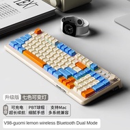 I ANGEL V98 Wireless Keyboard and Mouse Set Silent Mechanical Feel Girl Computer Office Bluetooth Keyboard and Mouse