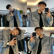 [H2O] Boys Denim Jacket Retro Gradient Men Spring Autumn i ns Trendy Loose Versatile High-End Street