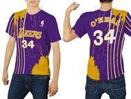 Baju Kaos Tshirt Jersey Olahraga Basket Lakers Abstrak Pria Custom