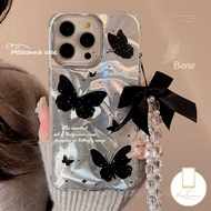 Vintage Cool Butterfly Luxury Wave Water Case Compatible for IPhone 17 11 16 15 12 14 13 Pro Max Air