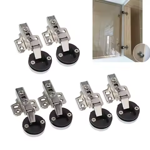 2Set Stainless Steel 201 Cabinet Glass Door Hinge 35 Cup Glass Door Damping Buffer Hinge Cabinet Doo