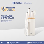 Simplus Knife Set | 5Pcs Stainless Steel Blade丨Cutting Meat Vegetables Fruits| Knife Block Storage D