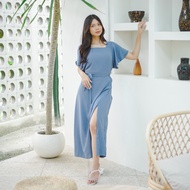 Kayaba Long Dress Crinkle Aif Flow