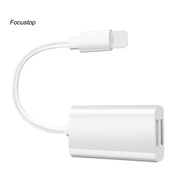 FOCUS 2 in 1 Male to Female Dual Port Adapter Splitter Cable for iPhone Audio Charge