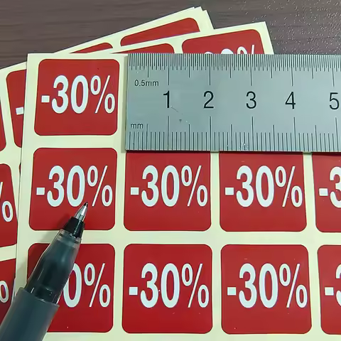 200pcs 2x2cm 20 30 Percent Off Red Paper Label Sticker for Store Promotion Nice Sales Price Big Disc