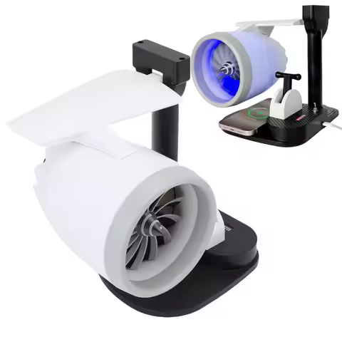 Adjustable Speed Desktop Turbine Fan 4000rpm Engine Shaped Desktop Turbine Fan 1.9A Input Versatile 