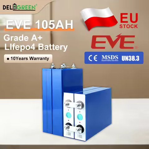 EU Stock EVE105 Grade A+ Lifepo4 Battery EV Class 12V 24V 48V 96V Lithium Iron Phosphate DIY Recharg
