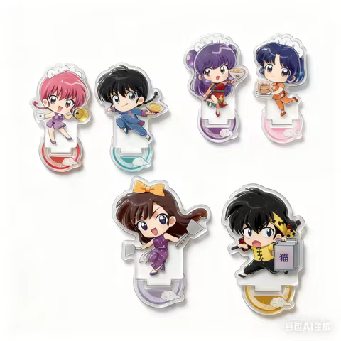 10CM Anime Ranma ½ Acrylic Stand Ranma Tendou Akane Saotome Genma Model Plate Desk Decor Gift