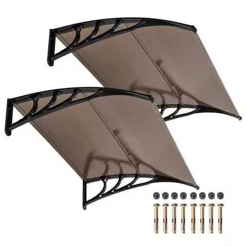 Two-piece Window Awning Porch, 48 Inches X 40 Inches Exterior Porch Awning, Customizable