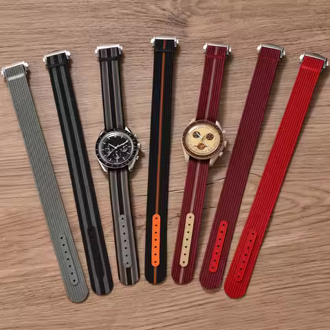 Swatch Omega Strap Nylon Ribbed Watch Strap 18mm 20mm 22mm Replacement Strap Unisex Textured Militar