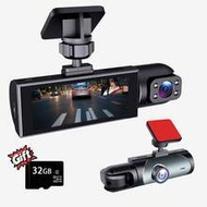 4K Dash Cam Front And Rear, Full HD 3 Channel Dashcam, Free 32GB Memory Card, Built-In WiFi Built-In