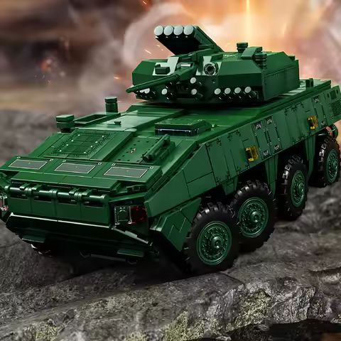 NEW Stryker Armored Vehicle MOC Bricks Puzzle Toys WW2 Military Tank Building Blocks Soldier Cars 3D