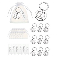 30PCS/SETS Halloween Key Chain Set, Interesting Stainless Steel Couple Ghost Key Chain Lovely Hallow