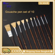 Rex TT Giorgione Cross-border gouache pen 10 long iron box gouache bristle brush set