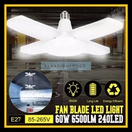 E27 Fan Blade LED Light Bulb 60W 4 Blade 3 Blade Folding Garage Lamp 110-265V Adjustable Ceiling Lig