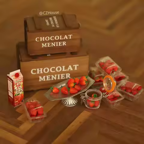 1/6 1/12 Solid Wood Black Walnut Retro Wooden Box Dollhouse Model Kitchen Furniture Accessories Bjd 