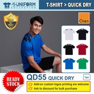 [Original Brand] Oren Sport QD55 Unisex Quick Dry Round Neck Sublimation T-Shirt / Corporate T-Shirt