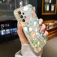 Casing HP Samsung A32 5G M32 5G A31 M31 Prime A33 5G A53 5G A73 5G Case Flower And Beautiful Bear Silicone Protective softcase Cover Phone Case Plating HP Side Snow Pattern casing