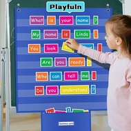 PLAYFULN Classroom Pocket Chart, Durable Large Standards Pocket Chart, Educational Class Schedule Ch