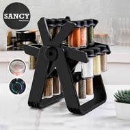 SANCY Ferris Wheel Rotatable Glass Seasoning Rack Set Seasoning Spice Jar 18 Cans Rak Berputar Penyi