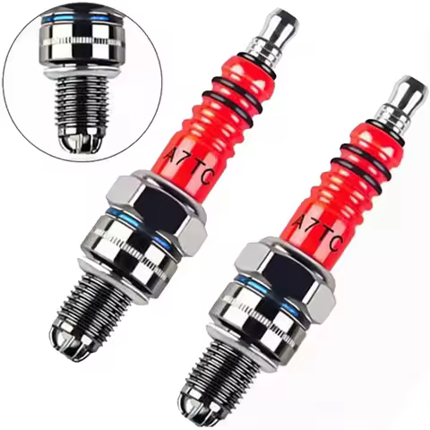 Racing 3 Electrode 10mm Spark Plug A7TC Fits for GY6 50CC 110CC 125CC 150CC ATV Scooter Dirt Bike Go