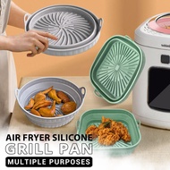 ✸✑✺20cm Collapsible Air Fryer Silicone Pan Air Fryer Oven Grill Pizza Chicken Air Fryer Accessories
