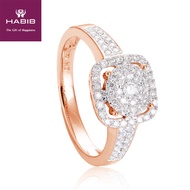 HABIB Halo Round Diamond Ring in 750/18K Rose Gold 23973