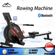 WTHB Foldable Silent Rowing Machine 8-level Adjustable Resistance 4kg flywheel Leg Exercise Machine 