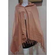 Second-Hand Cashmere Shawl Brown Size 28.5 74.5 Inches Very Beautiful.