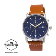 Fossil Men's The Commuter Chronograph Light Brown Leather Strap Watch FS5401