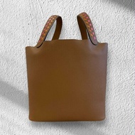 HERMES- Epsom 編織手把picotin 22  棕色c刻